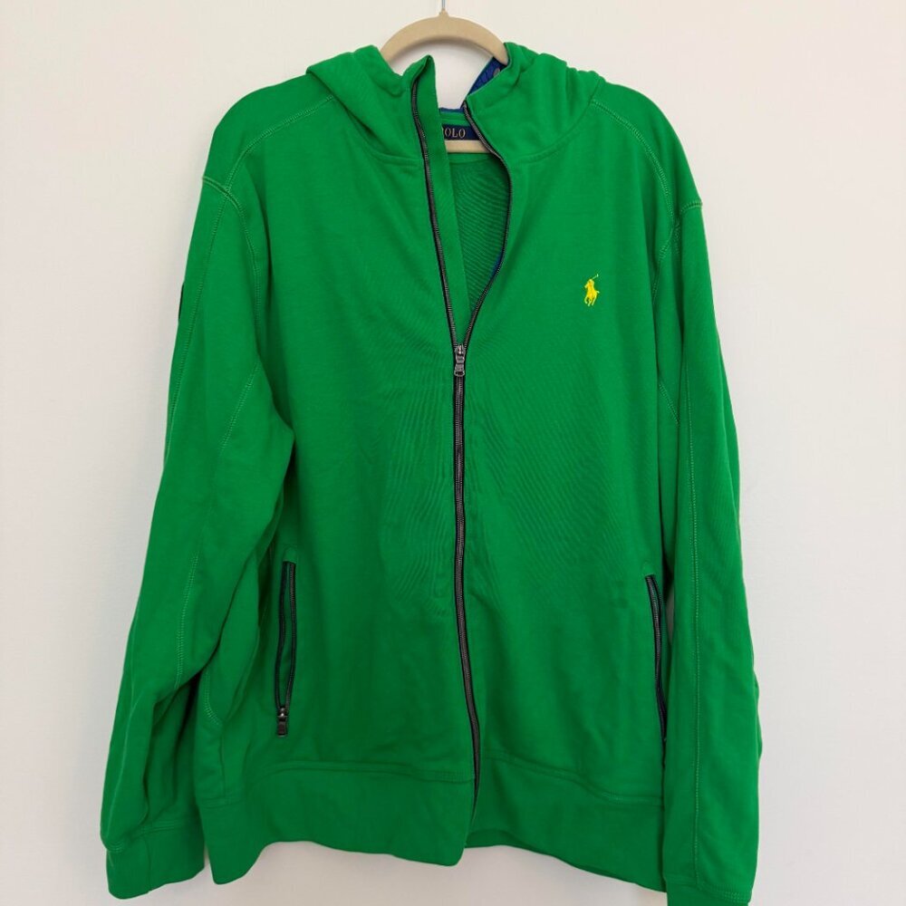 Polo Ralph Lauren Pony Full Zip Hooded Jacket Streetwear Preppy Green - XXL